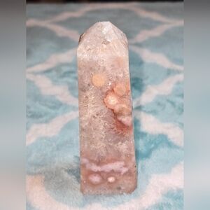 Natural Pink flower agate and Pink Amethyst tower